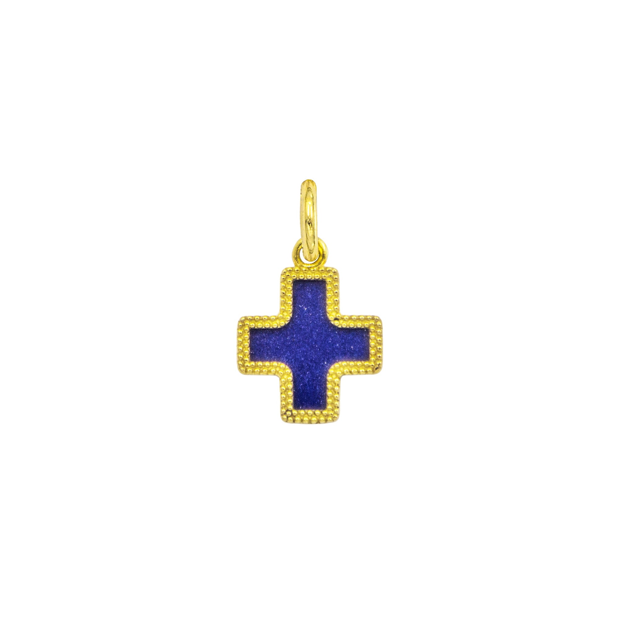 Charm Croce in Oro e Lapislazzuli