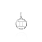 Charm Segno Zodiacale in Oro Gemelli Oro Bianco