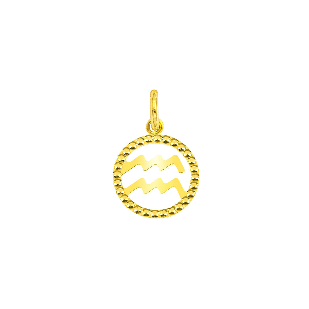 Charm Segno Zodiacale in Oro Acquario Oro Giallo