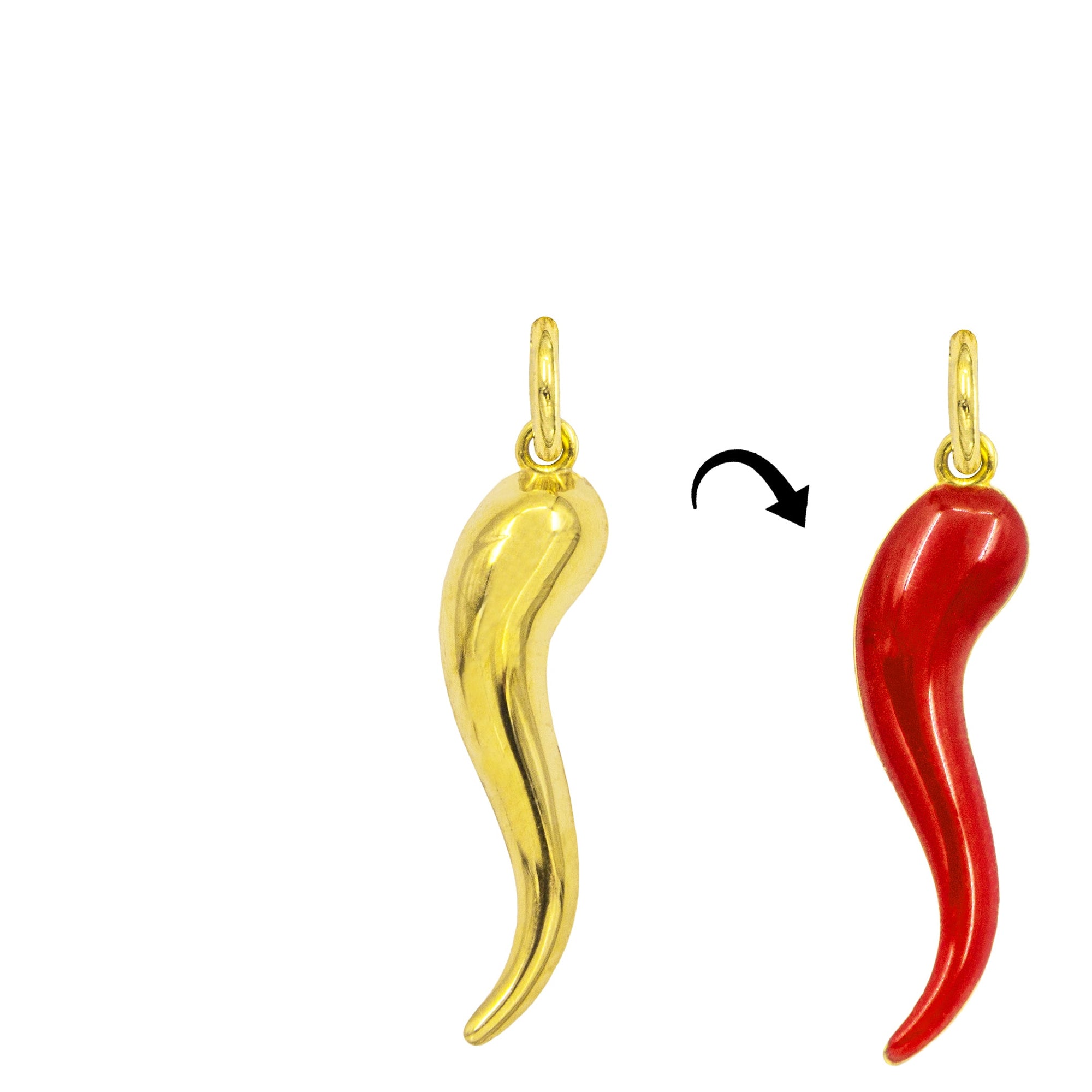 Charm Cornetto in Oro e Smalto Rosso