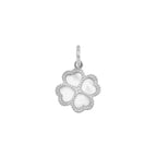 Charm Trébol de Cuatro Hojas de Oro e Madreperla en oro blanco | Facco Gioielli