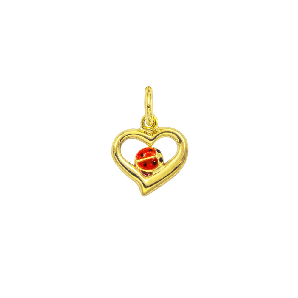 Charm Cuore Coccinella in Oro e Smalto Rosso in oro giallo | Facco Gioielli