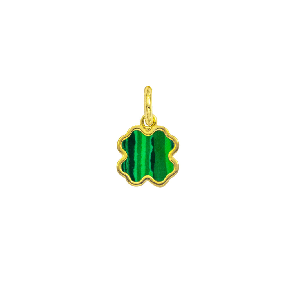 Charm Quadrifoglio in Oro e Malachite in oro giallo | Facco Gioielli