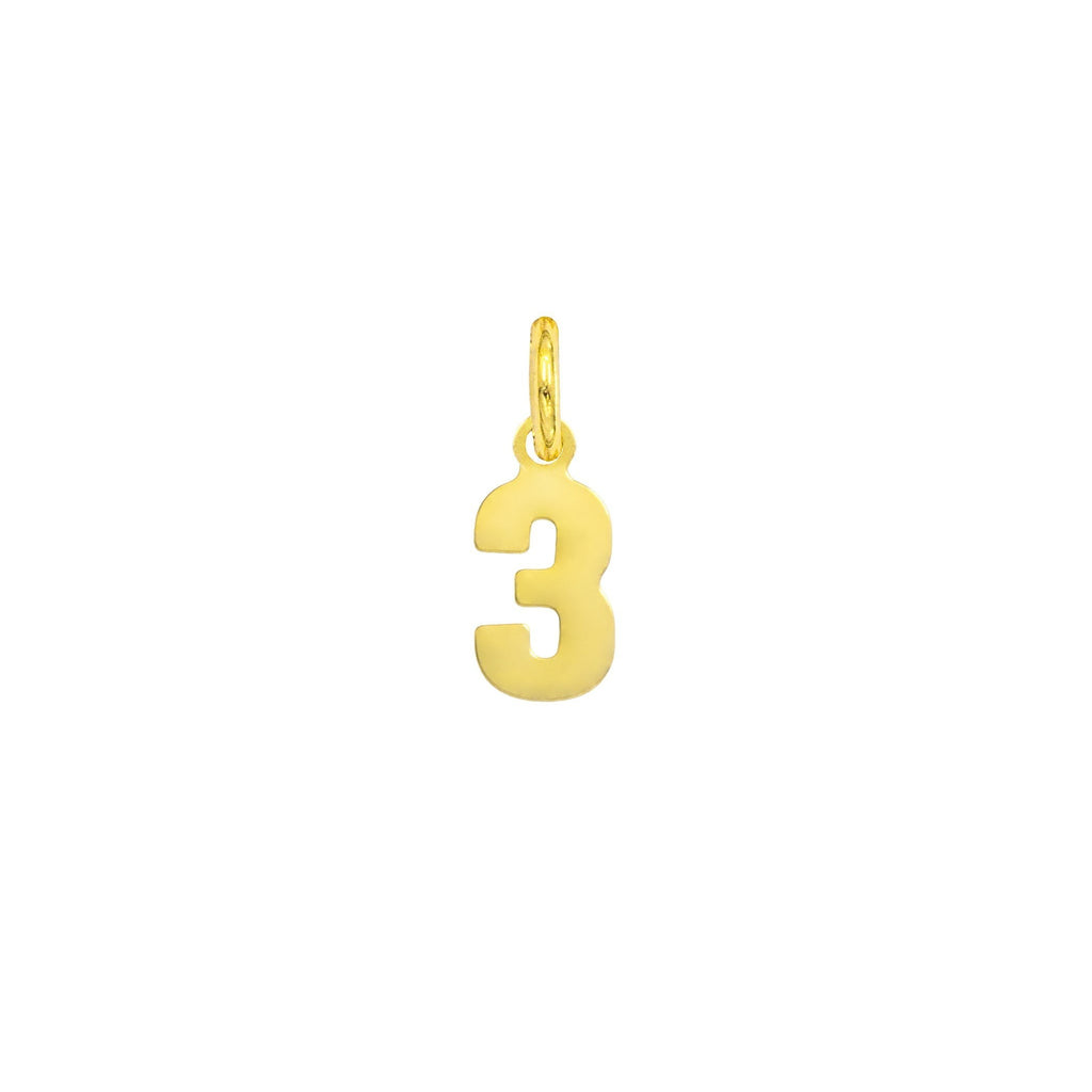 Charm Numero in Oro 3 Oro Giallo
