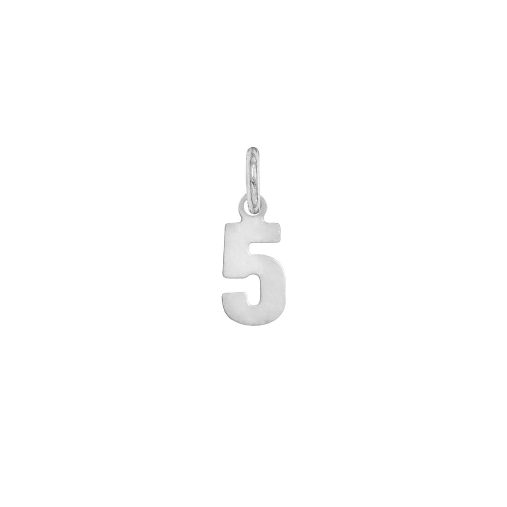 Charm Numero in Oro 5 Oro Bianco