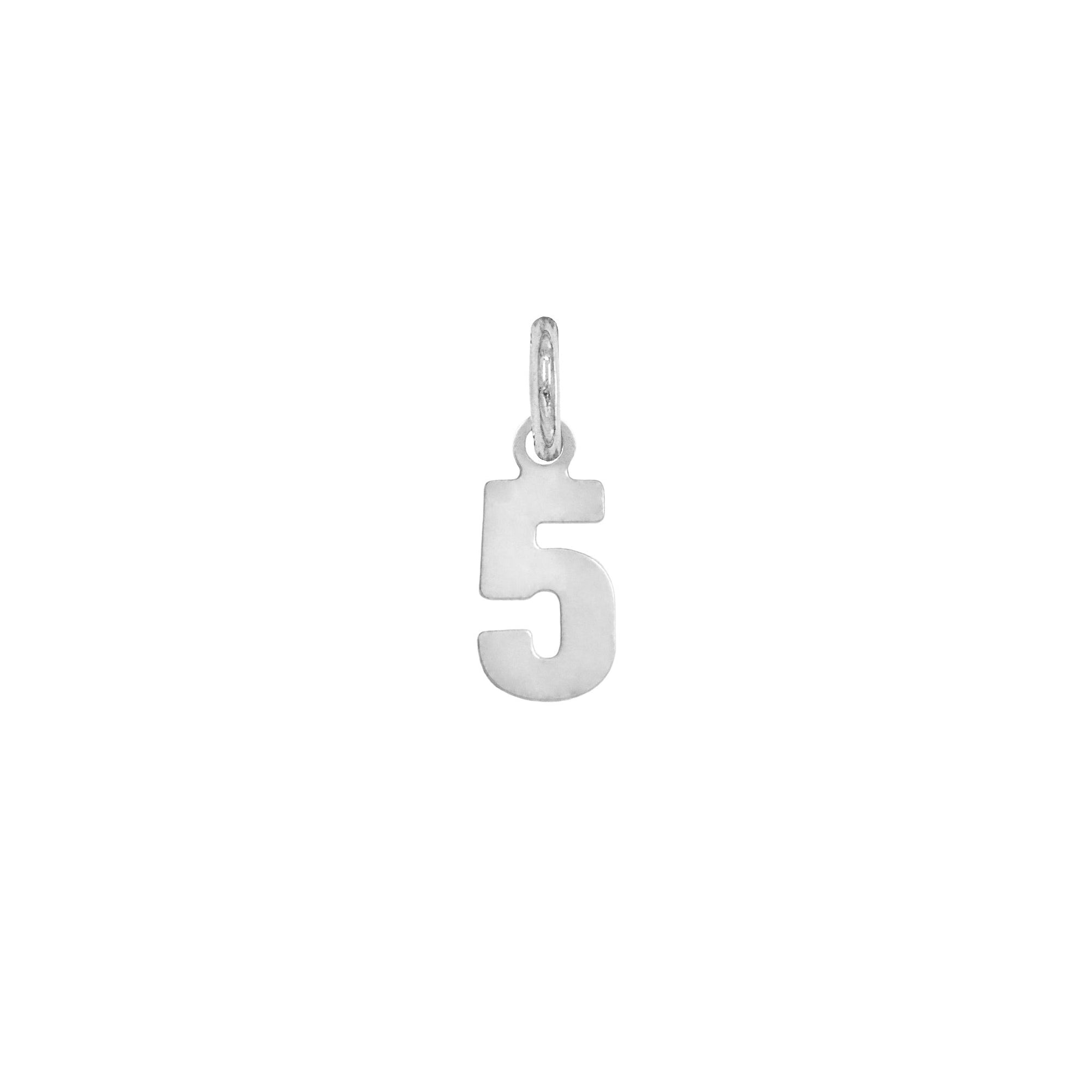 Charm Numero in Oro 5 Oro Bianco