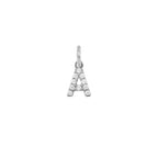 Charm Lettera in Oro e Zirconi – Modello 2 A Oro Bianco