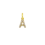 Charm Lettera in Oro e Zirconi – Modello 2 A Oro Giallo