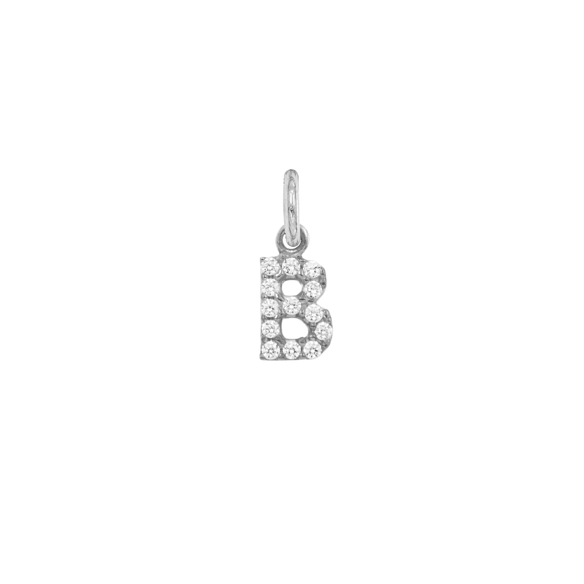 Charm Lettera B in Oro e Zirconi