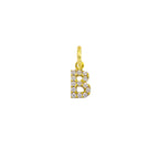 Charm Lettera in Oro e Zirconi – Modello 2 B Oro Giallo