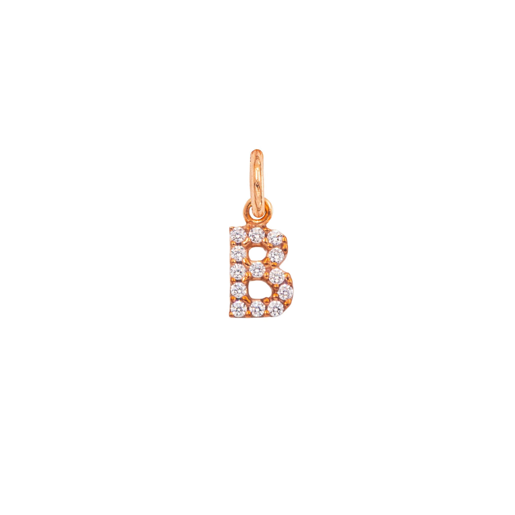 Charm Lettera B in Oro e Zirconi