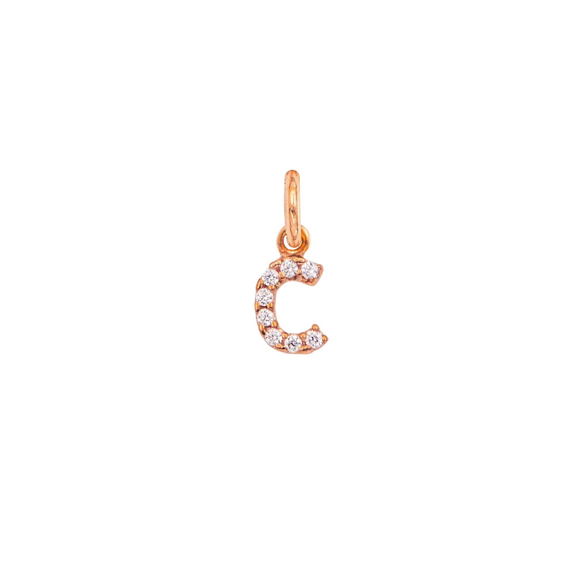 Charm Lettera C in Oro e Zirconi
