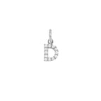 Charm Lettera in Oro e Zirconi – Modello 2 D Oro Bianco