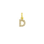 Charm Lettera in Oro e Zirconi – Modello 2 D Oro Giallo