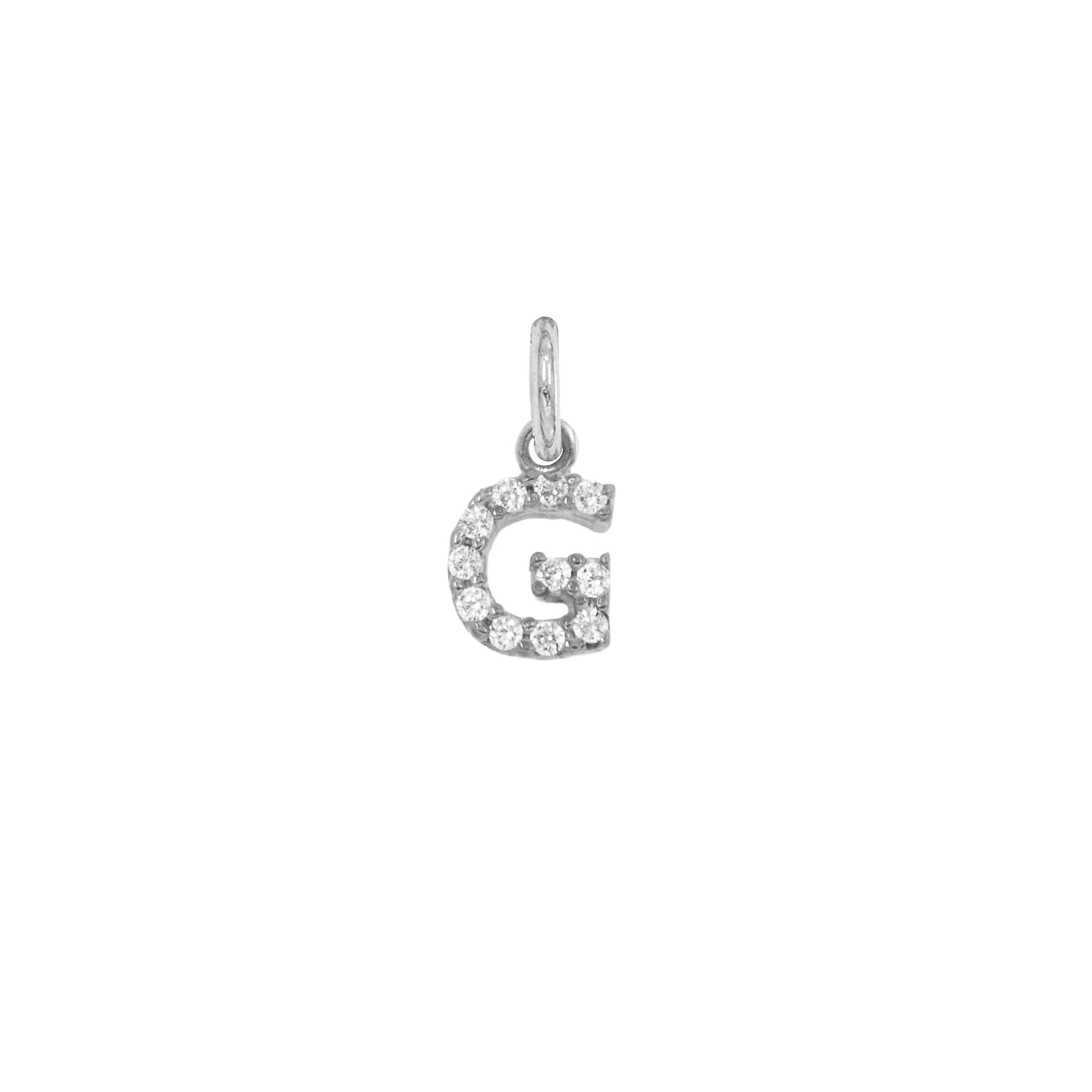 Charm Lettera G in Oro e Zirconi