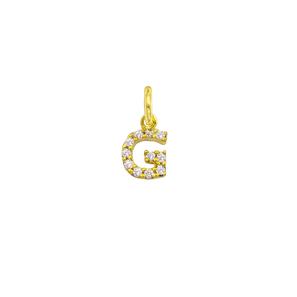 Charm Lettera in Oro e Zirconi – Modello 2 G Oro Giallo