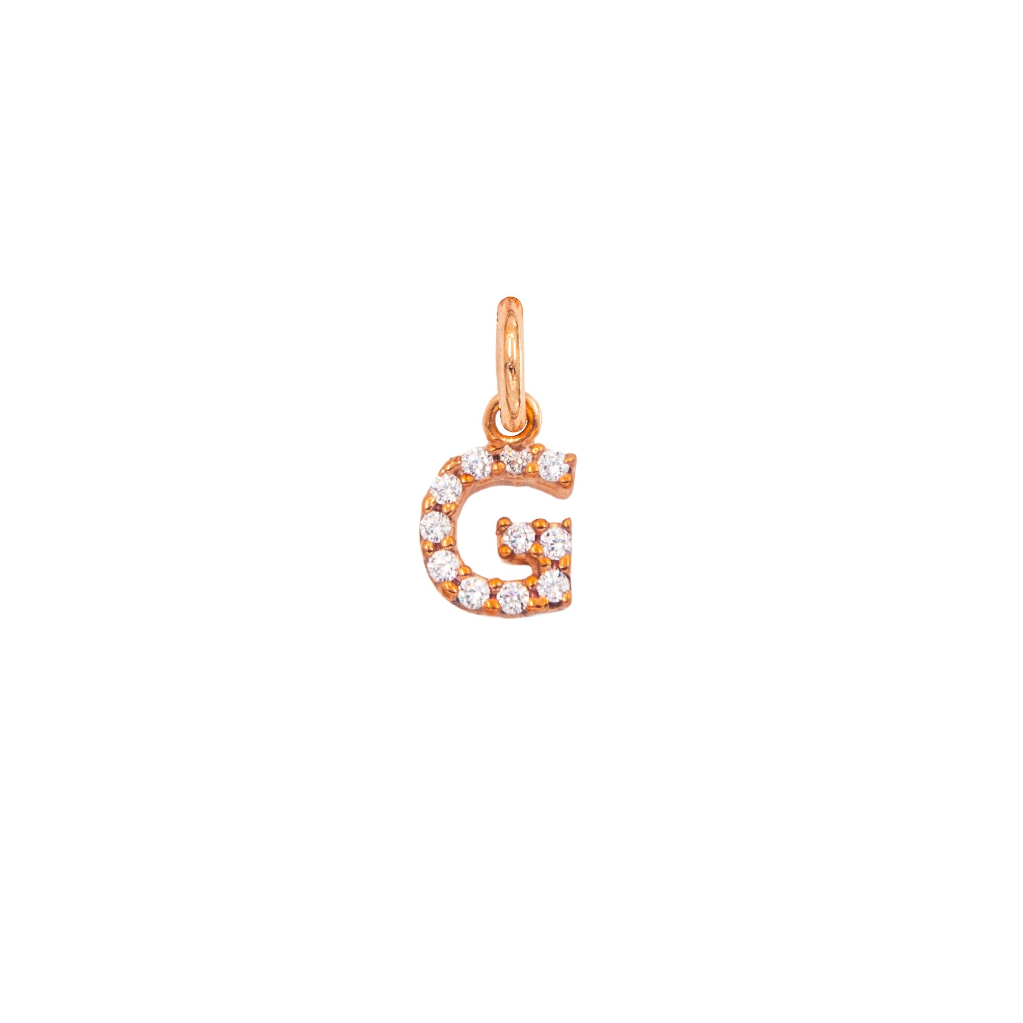 Charm Lettera G in Oro e Zirconi
