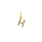 Charm Lettera in Oro e Zirconi – Modello 2 H Oro Giallo