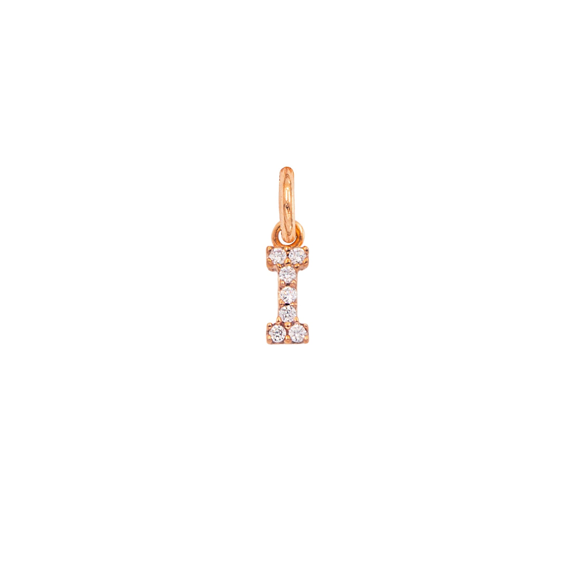 Charm Lettera I in Oro e Zirconi