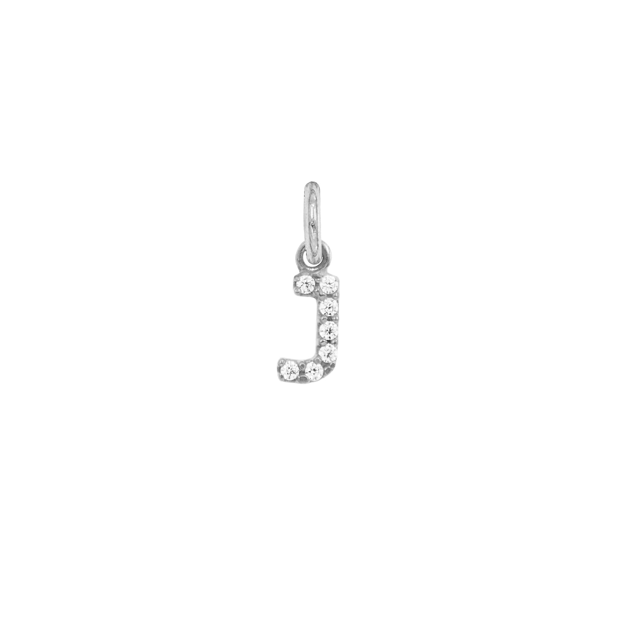 Charm Lettera J in Oro e Zirconi