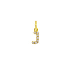 Charm Lettera in Oro e Zirconi – Modello 2 J Oro Giallo