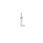 Charm Lettera in Oro e Zirconi – Modello 2 L Oro Bianco