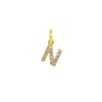 Charm Lettera in Oro e Zirconi – Modello 2 N Oro Giallo