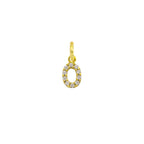 Charm Lettera in Oro e Zirconi – Modello 2 O Oro Giallo