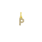 Charm Lettera in Oro e Zirconi – Modello 2 P Oro Giallo