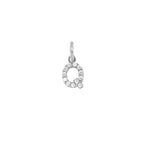 Charm Lettera in Oro e Zirconi – Modello 2 Q Oro Bianco