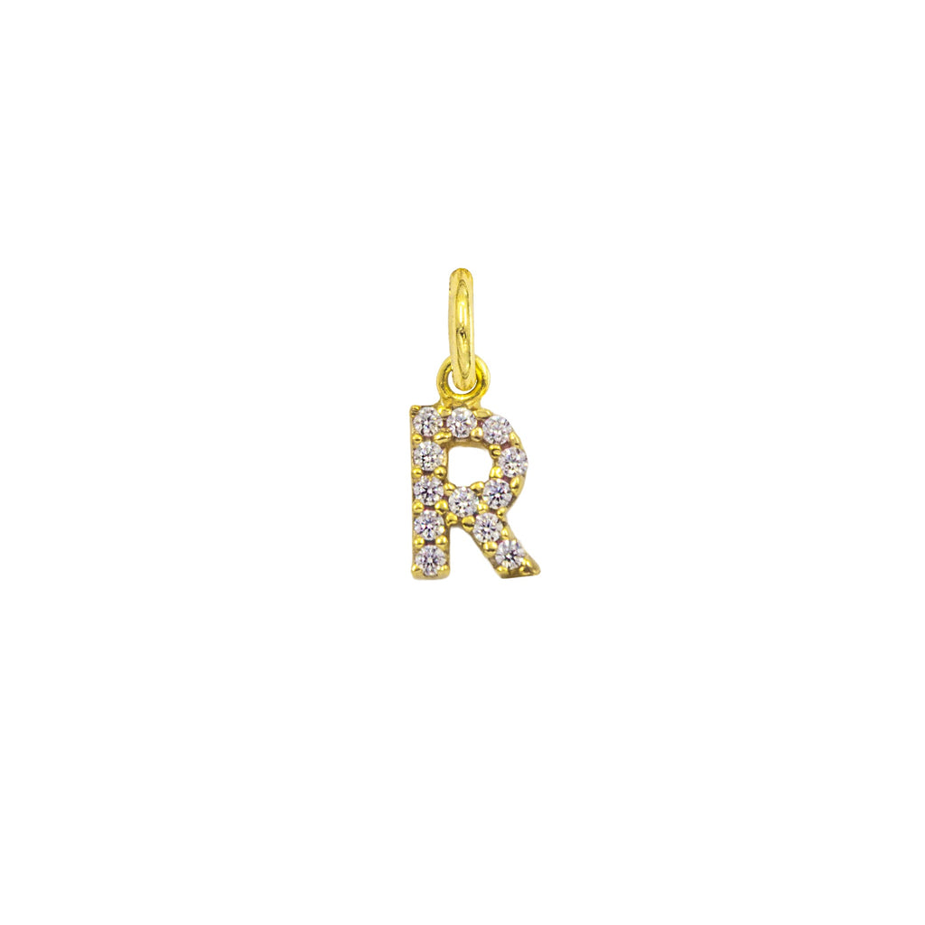 Charm Lettera in Oro e Zirconi – Modello 2 R Oro Giallo