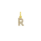 Charm Lettera in Oro e Zirconi – Modello 2 R Oro Giallo