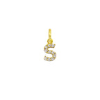 Charm Lettera in Oro e Zirconi – Modello 2 S Oro Giallo