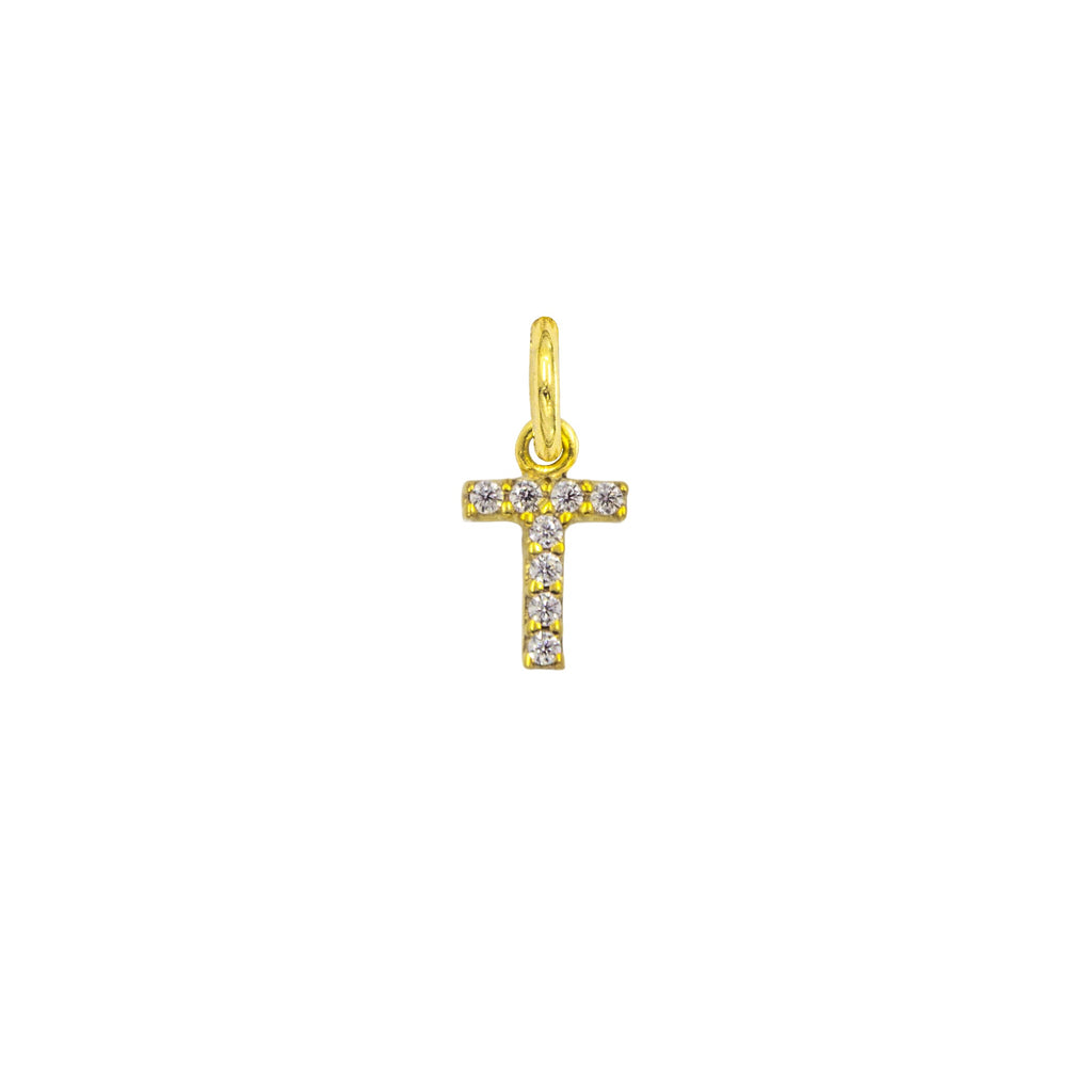 Charm Lettera in Oro e Zirconi – Modello 2 T Oro Giallo