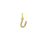 Charm Lettera in Oro e Zirconi – Modello 2 U Oro Giallo