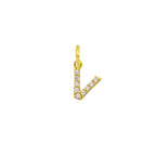 Charm Lettera in Oro e Zirconi – Modello 2 V Oro Giallo