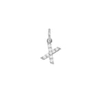 Charm Lettera in Oro e Zirconi – Modello 2 X Oro Bianco