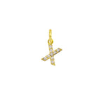 Charm Lettera in Oro e Zirconi – Modello 2 X Oro Giallo