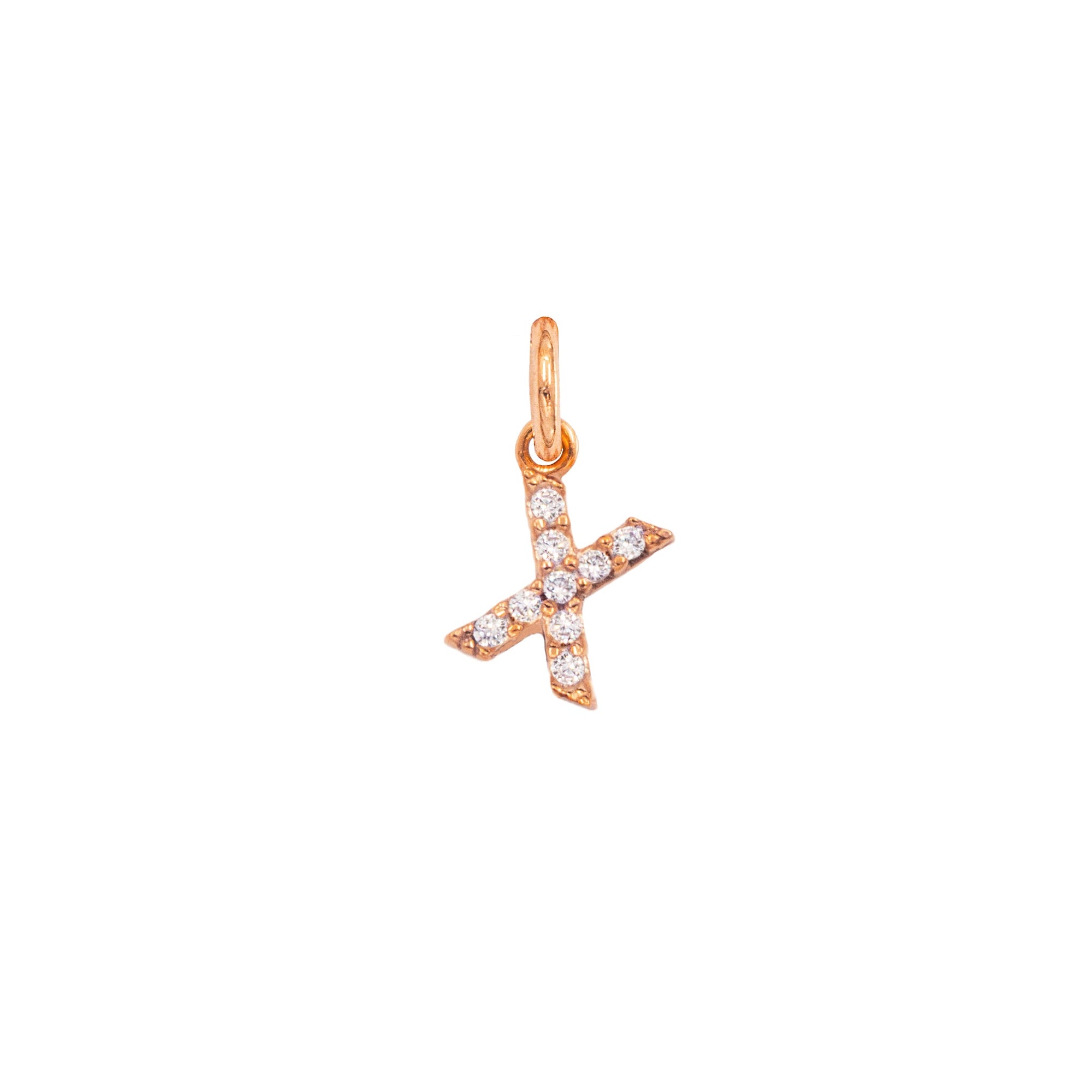 Charm Lettera X in Oro e Zirconi