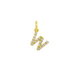 Charm Lettera in Oro e Zirconi – Modello 2 W Oro Giallo