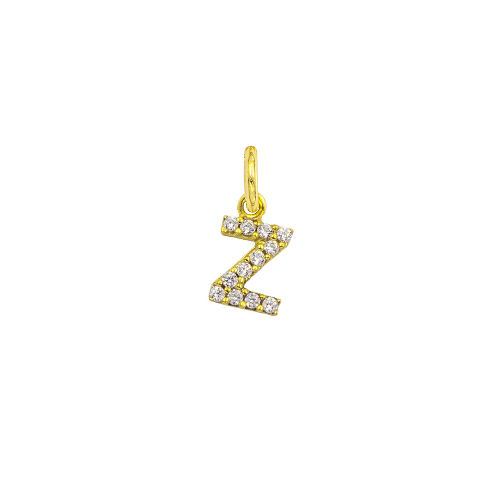 Charm Lettera in Oro e Zirconi – Modello 2 Z Oro Giallo