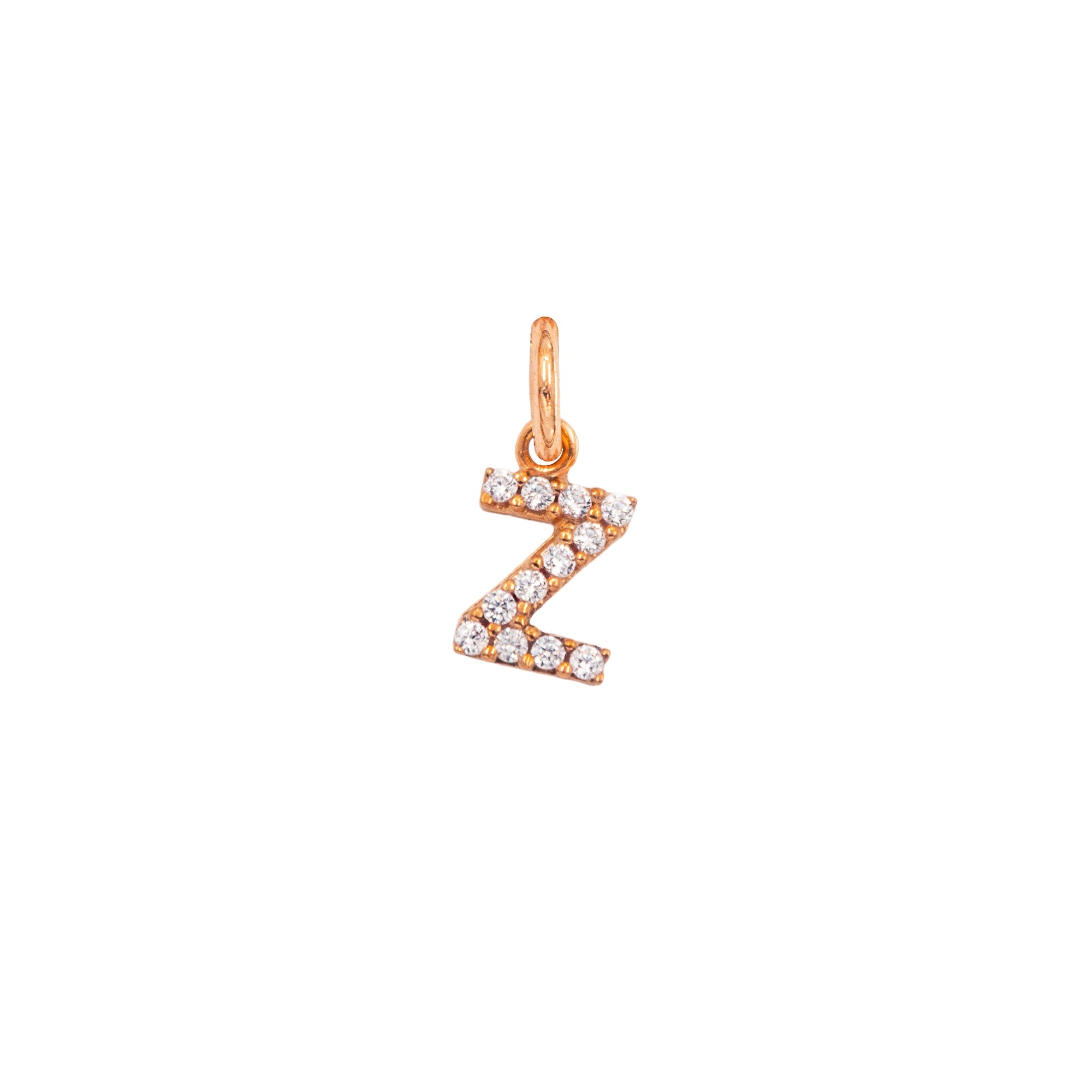 Charm Lettera Z in Oro e Zirconi