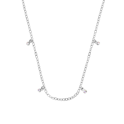 Base de Collar de Oro con Circonitas en oro blanco | Facco Gioielli
