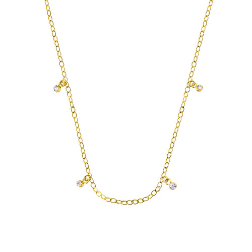 Base de Collar de Oro con Circonitas en oro amarillo | Facco Gioielli