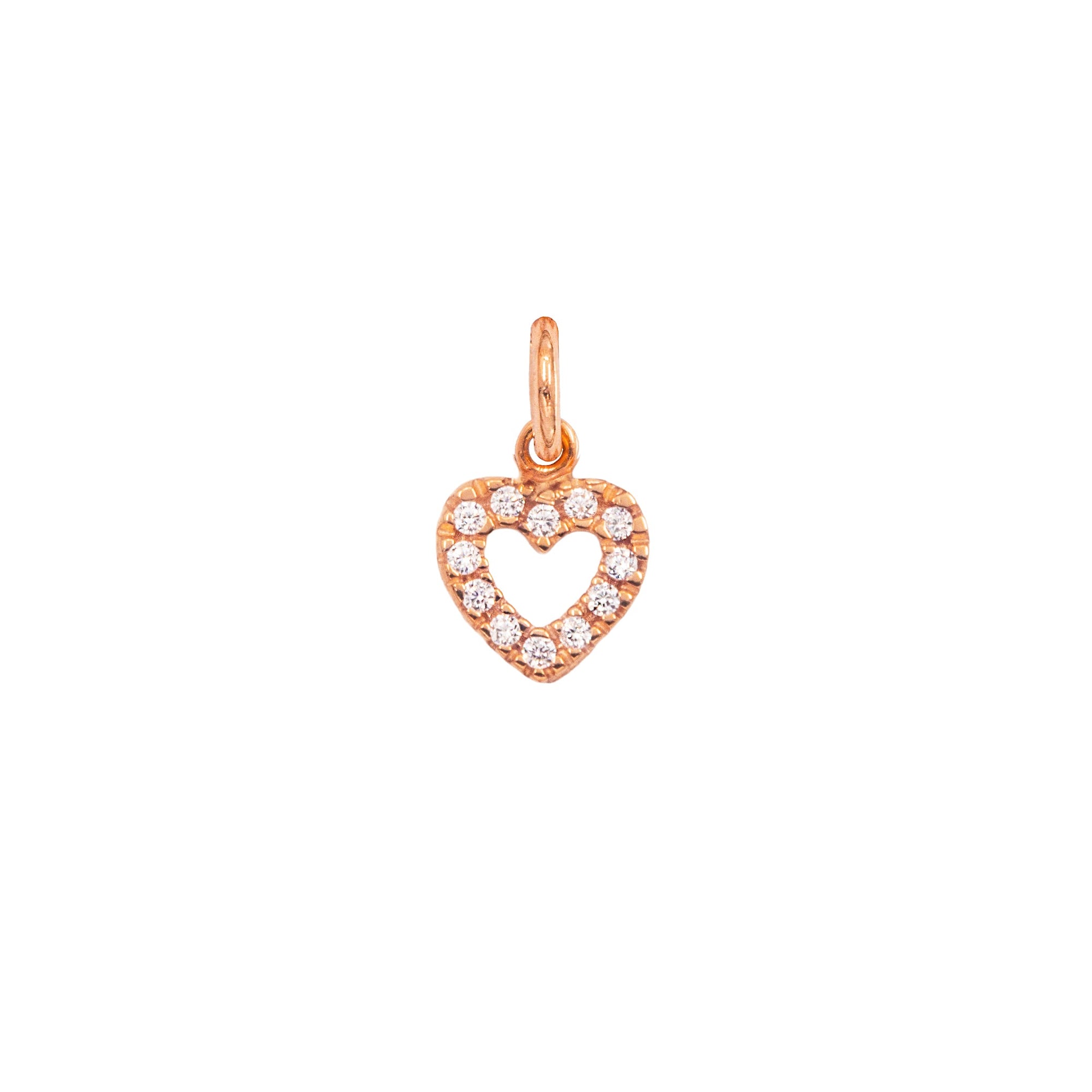 Charm Cuore in Oro e Zirconi