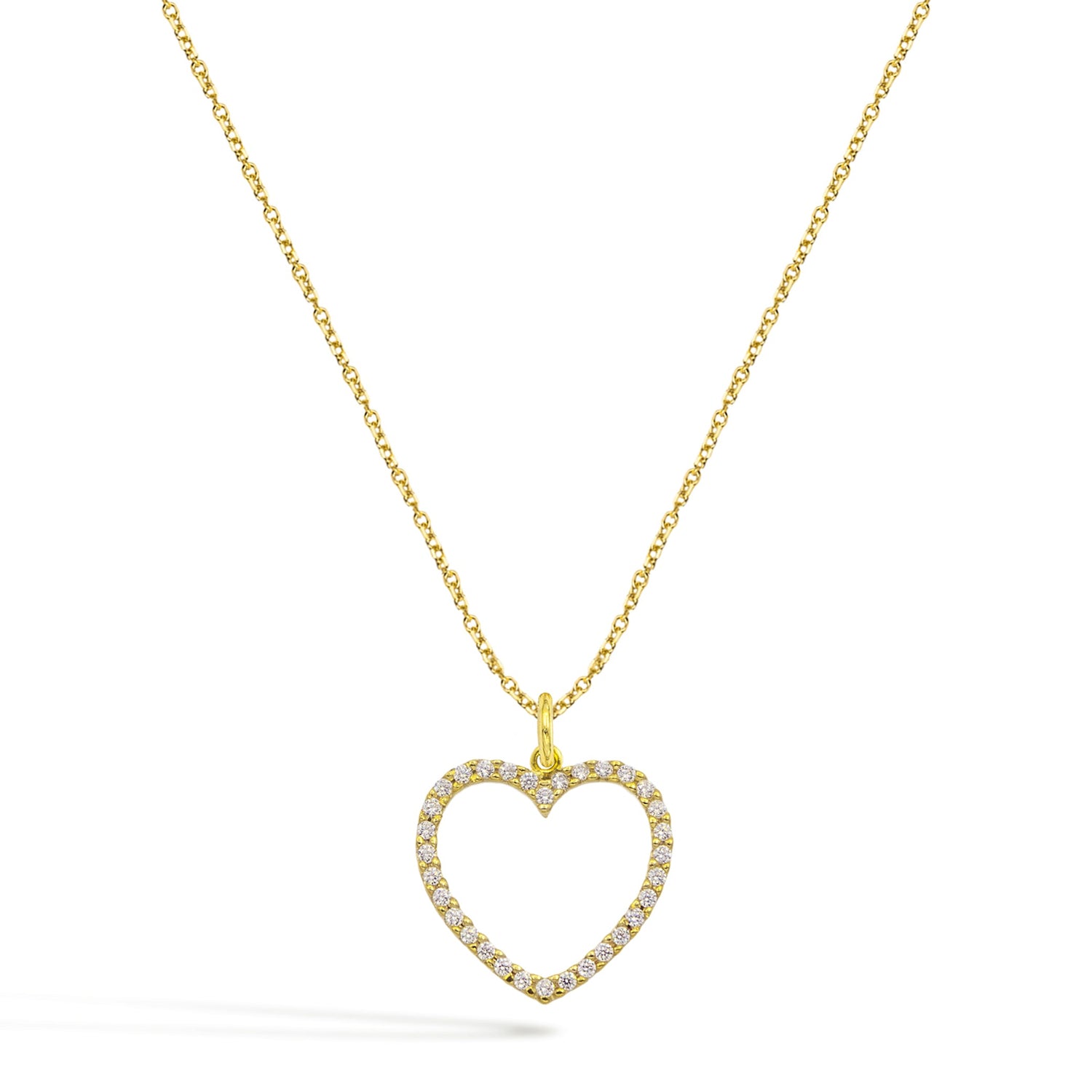 Collana Cuore in Oro e Zirconi