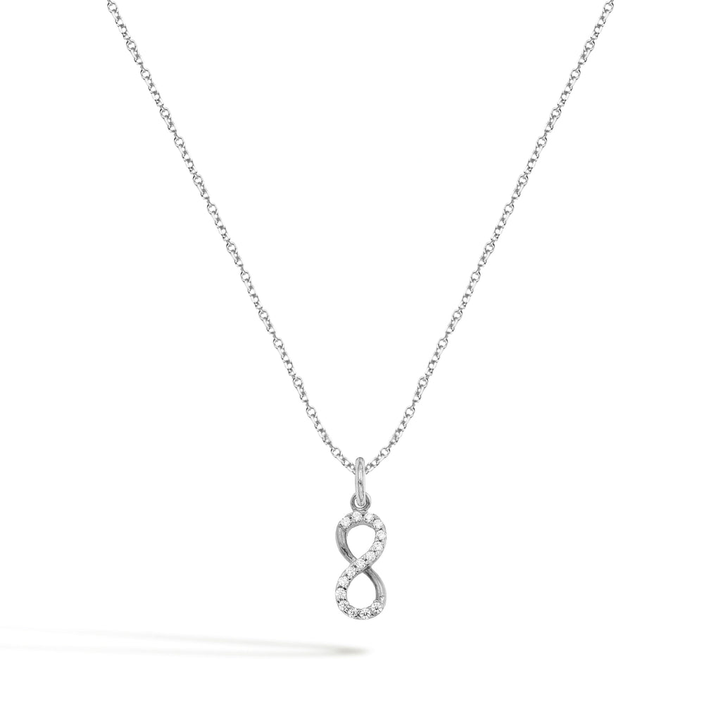 Collana Infinito in Oro e Zirconi - Oro Bianco | Facco Gioielli