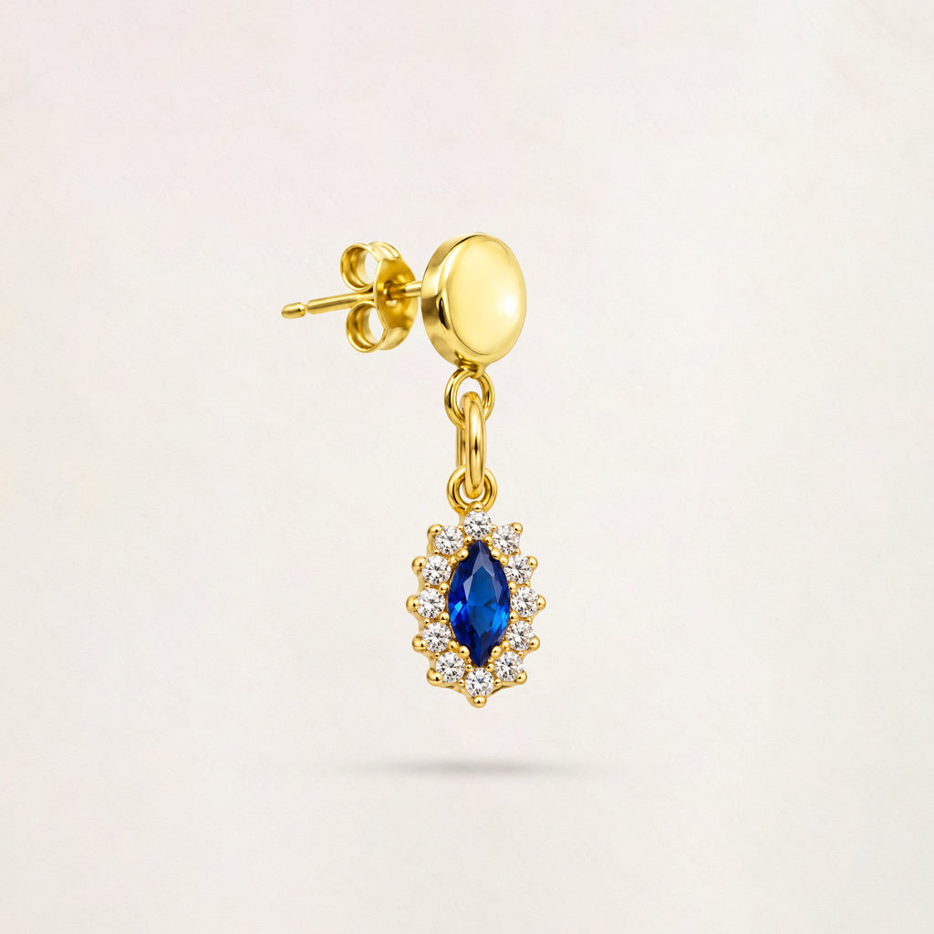 Orecchino Zaffiro in Oro - Oro Giallo 18 kt | Facco Gioielli
