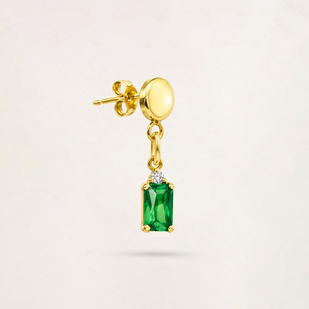 Orecchino Smeraldo in Oro - Oro Giallo 9 kt | Facco Gioielli