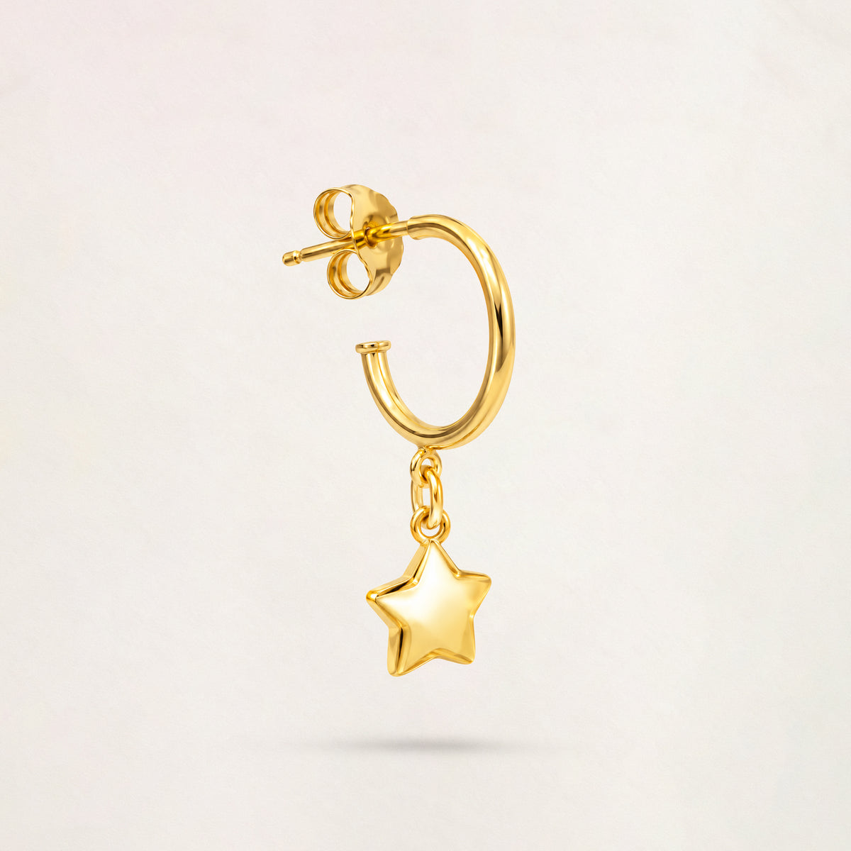 Orecchino Cerchio e Stella in Oro - Oro Giallo 18 kt | Facco Gioielli